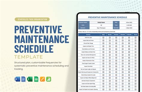 Image result for Maintenance Schedule Template