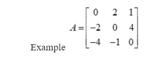 Afbeeldingsresultaten voor Skew Symmetric Matrix Example