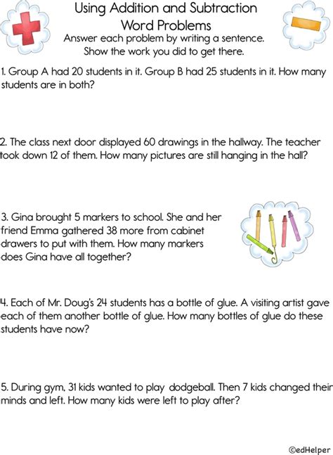 Image result for Math Word Problems Addition and Subtraction Worksheets