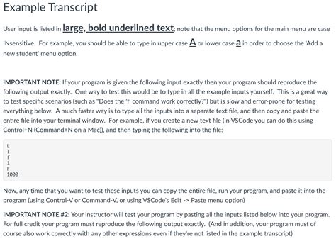 Image result for Example of Transcript