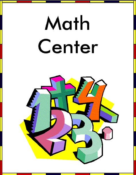 Math Center Sign for Preschool に対する画像結果