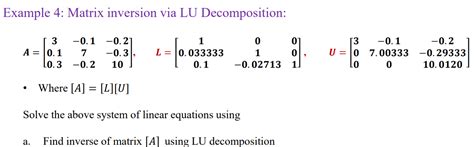Image result for Inversion through LU Decomposition