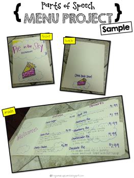 Image result for Language Arts Menu Project