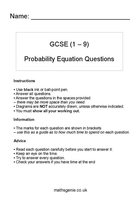 Image result for Probability Equation Questions