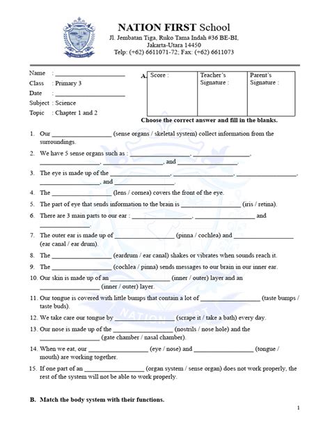 Image result for Science Chapter 3 Form 2 Work Sheet