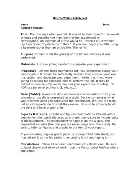 Image result for Write Up Lab Report