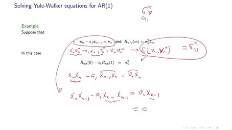 Image result for Yule-Walker Equations Explained