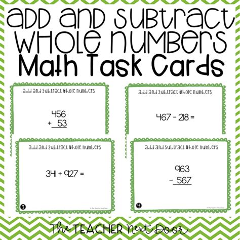 Image result for Adding and Subtracting Task Cards