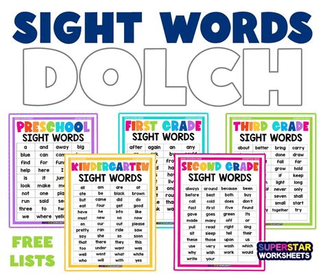 Toradh íomhá ar English Sight Words List