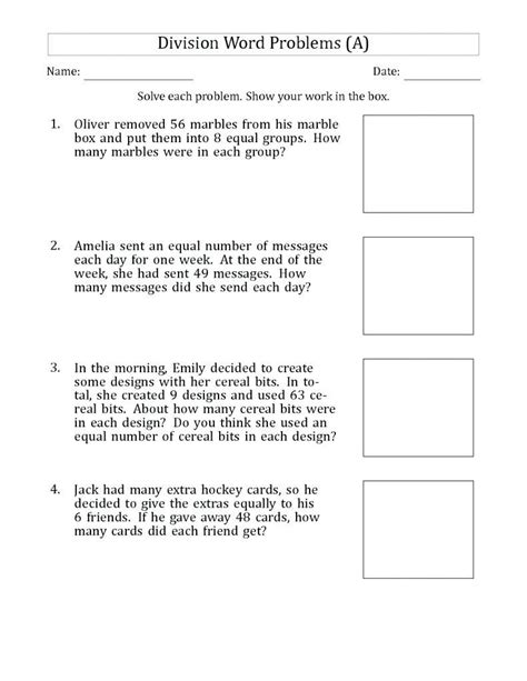 Image result for 4th Grade Division Word Problems Worksheet