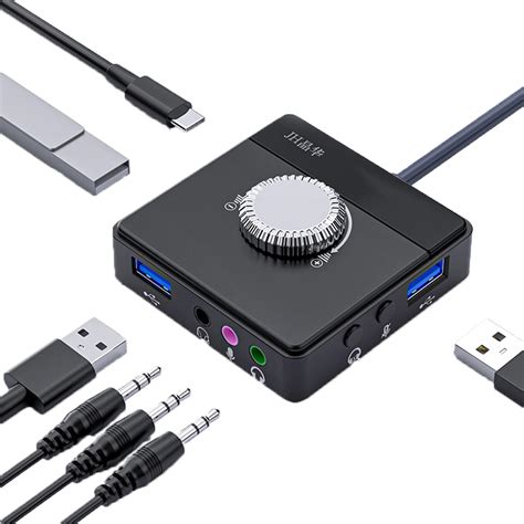 Amazon.com: PEIYUI Max External Sound Card, USB Audio Adapter for PC ...