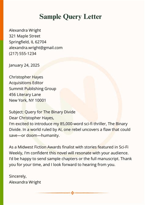 Afbeeldingsresultaten voor Query Letter Examples for Movie Script