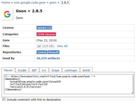 Image result for Gson Java Import