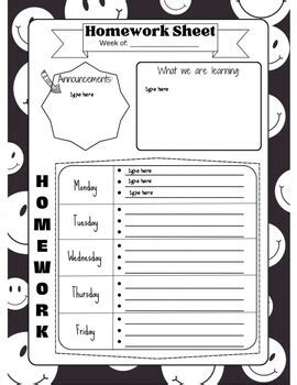 Image result for Editable Homework Template