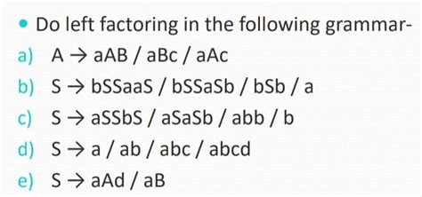 Image result for Left Factoring Examples