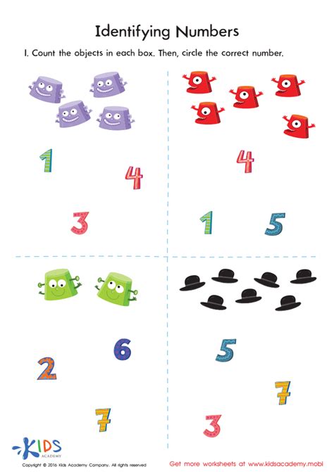 Identifying Numbers Size Worksheet: Free Printable PDF for Children