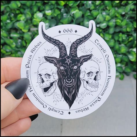 Baphomet With Skulls Waterproof Sticker, Laptop Sticker, Water Bottle ...