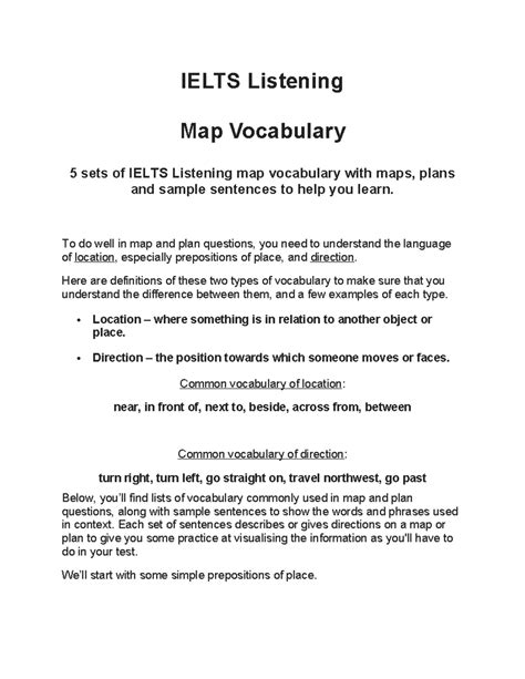 Image result for IELTS Listening Labelling Map