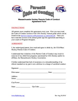 Image result for Code of Conduct Agreement Form