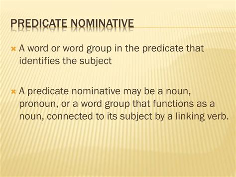 Image result for Subject Complement Predicate Nominative