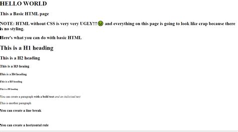 Résultat d’images pour Basic Commands in HTML
