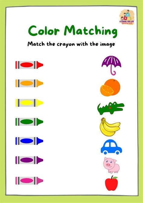 Toradh íomhá ar Kid Worksheet Matching