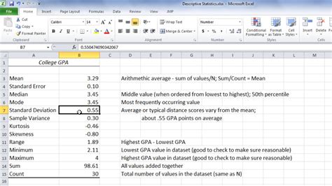 Afbeeldingsresultaten voor How to Add Statistics in Excel