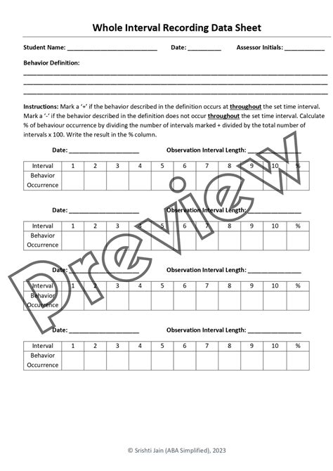 Image result for Interval Sampling Template