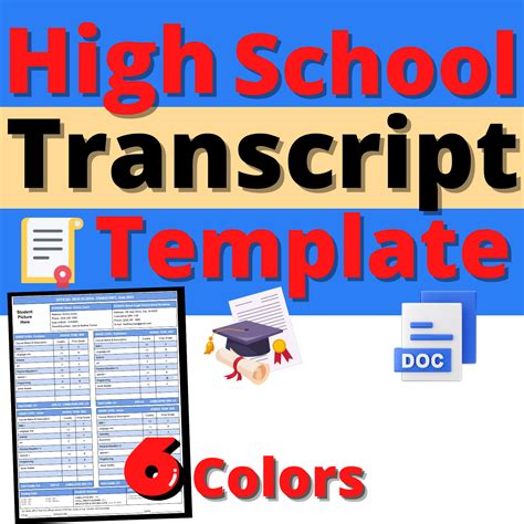 Image result for Printable High School Transcript