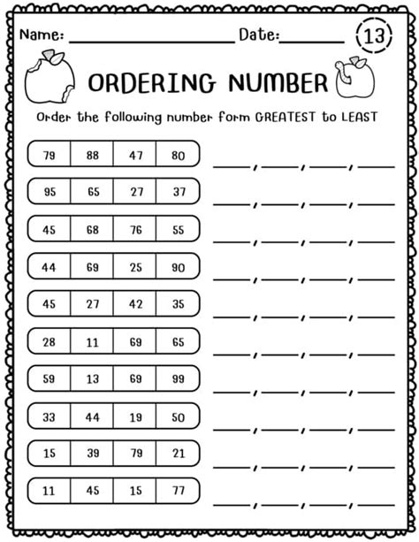 Image result for Ordering Numbers First Grade