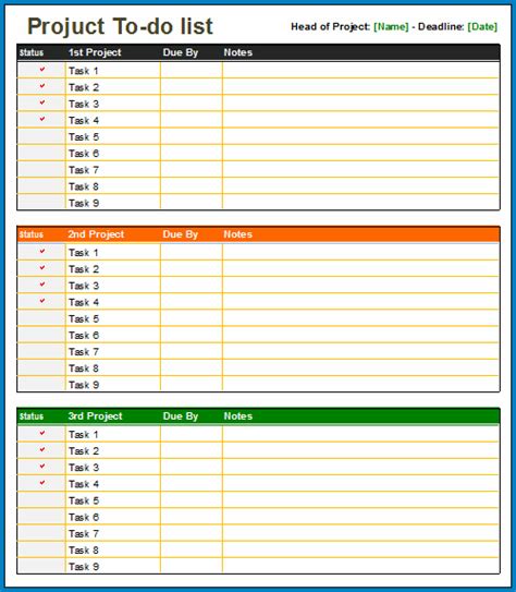 Image result for Sample Task List Template Excel