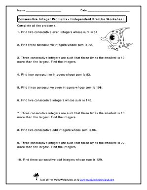 تصویر کا نتیجہ برائے Consecutive Integer Word Problems