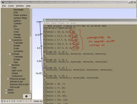 Gmsh Edit Script ਲਈ ਪ੍ਰਤੀਬਿੰਬ ਨਤੀਜਾ