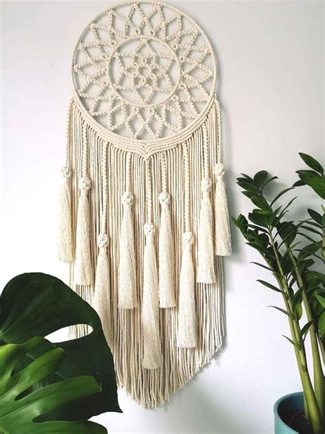 Large Boho Macrame Wall Hanging Tutorial に対する画像結果