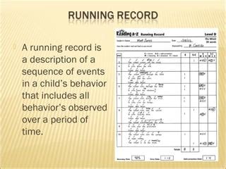 Image result for Sample of a Running Record Observation
