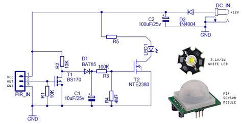 Image result for Simple LED Circuit with PIR Sensor