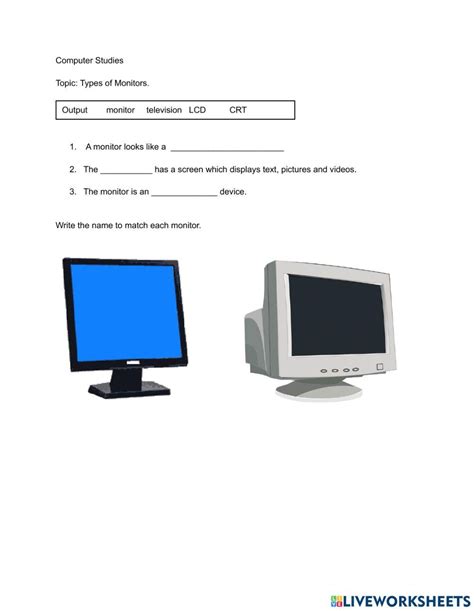Computer Monitor Worksheet に対する画像結果