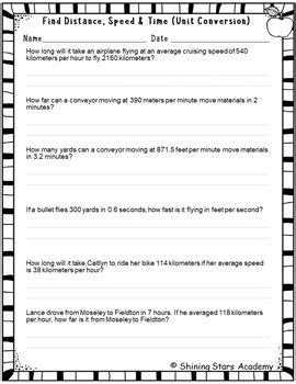 Toradh íomhá ar Distance Rate Time Word Problems 7th Grade