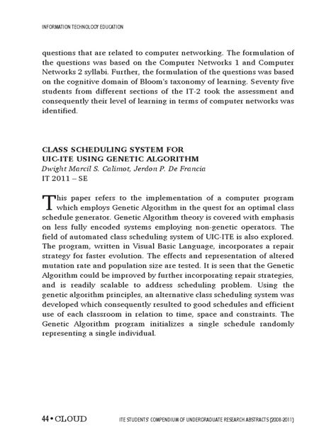 Toradh íomhá ar Course Scheduling Algorithm