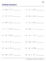 Image result for Adding Integers Worksheet and Answer Key Laws