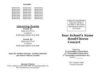 Image result for Elementary Concert Program Template
