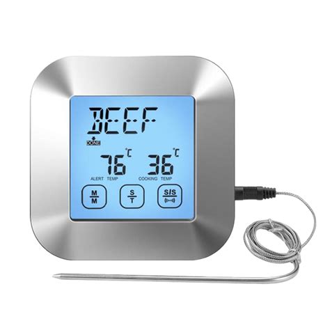 LIJCC Kitchen Touch Screen Food Thermometer with Timer Alarm Food ...