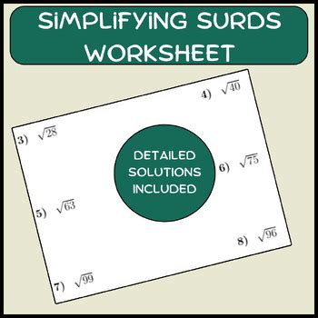 Image result for Simplifying Surds Worksheet