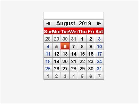 Image result for HTML Date Picker with CSS