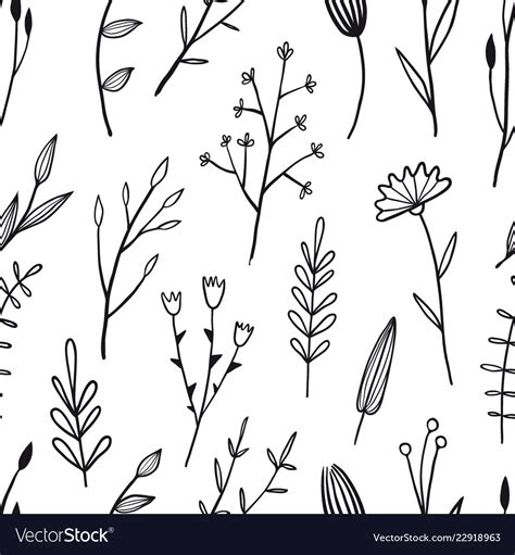 Flower simple seamless pattern Royalty Free Vector Image