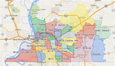 Image result for Memphis Area Zip Code Map