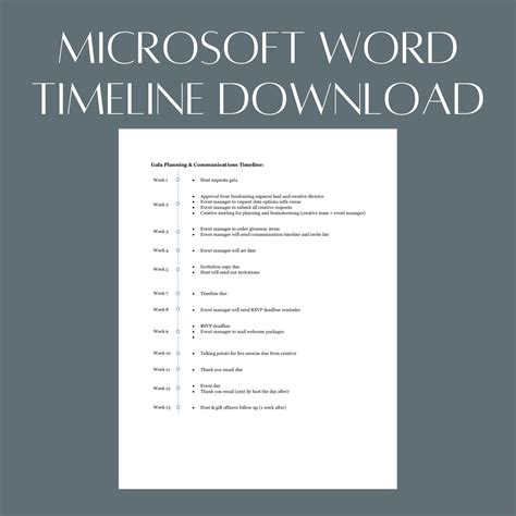 Microsoft Word Timeline Template - Use to Create a Clean and Modern ...
