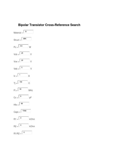 Image result for Transistor Cross Reference Chart