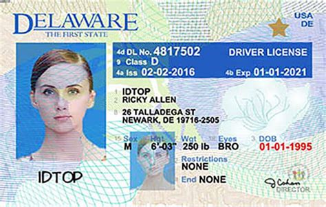 Delaware Driver License Sample に対する画像結果