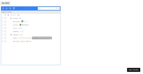 Toradh íomhá ar JSON Editor JavaScript